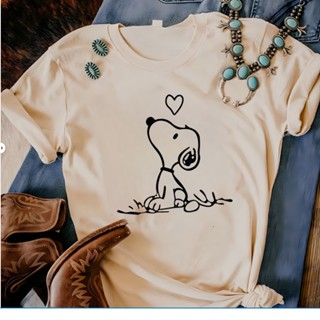 Snoopy Dog t Camiseta Mulheres anime Gráfico Tee Feminino Engraçado Japonês Vestuário