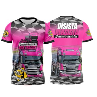 Camiseta Caminhoneiro / Camiseta de caminhao - Rosa - Abalando o Psicólogico