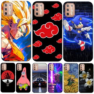 Para Moto Motorola G9 Plus Capa Traseira Em Silicone Macio MotoG9Plus Protetora Telefone Tpu Preto Desenho Animado Engraçado anime