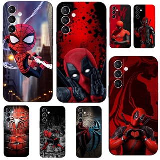 Para Samsung Galaxy A14 5G 4G Capa Traseira Do Telefone Silicone Macio Protetor De Preto Tpu Marvel Deadpool Arte Homem-Aranha