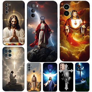 Estojo Para Motorola Moto Edge 40 neo 5G G14 G54 G84 Capa Traseira Do Telefone Silicone Macio Preto Tpu Jesus cross