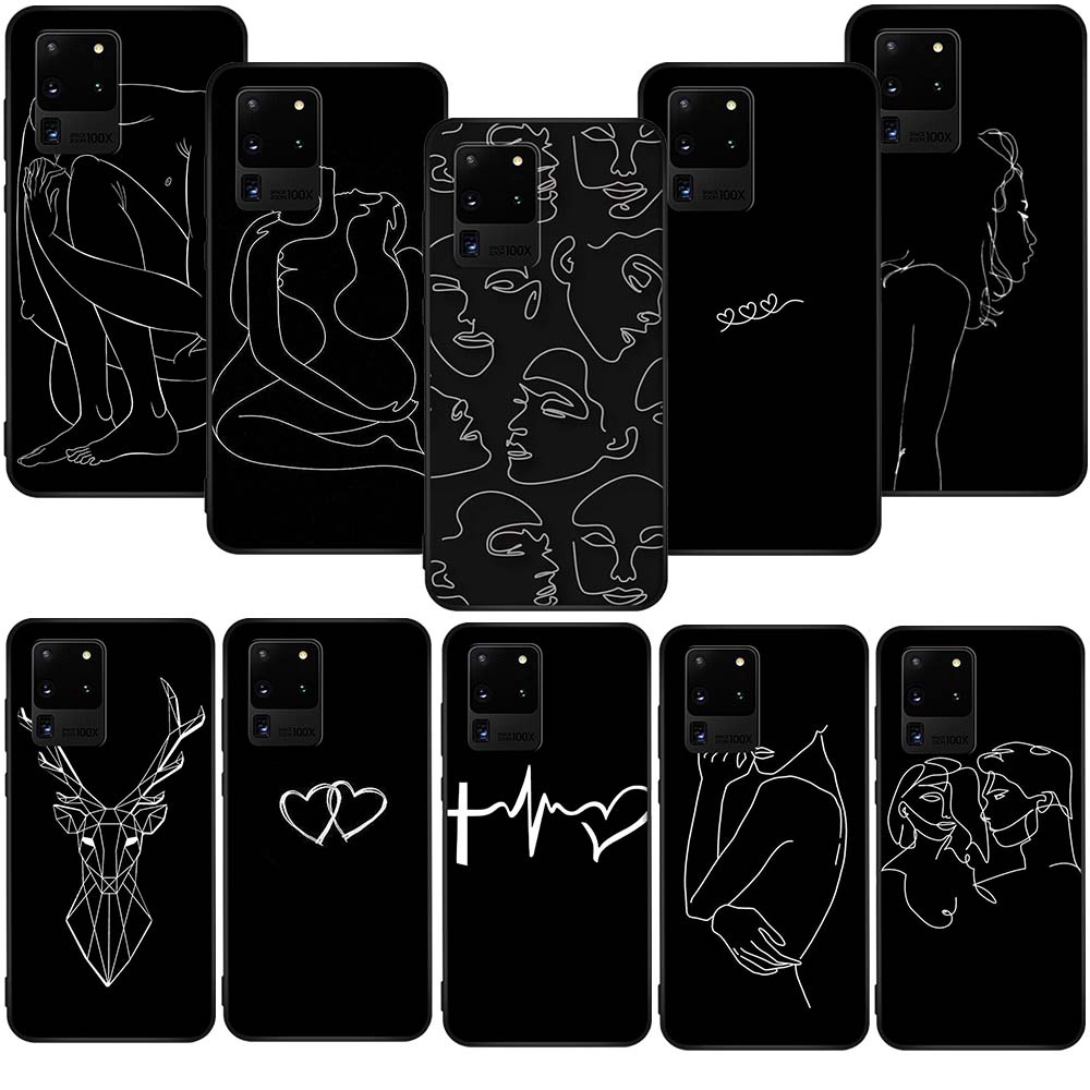 Capa De Silicone TPU Para Samsung Galaxy S23 FE A05s A05 M34 5G M13 5G Render Desenho De Linha Corporal SL59