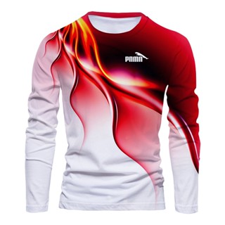 2024 Nova Moda Masculina 3D Camiseta De Manga Comprida Estampada Casual Unisexo Top