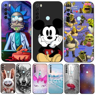 Para xiaomi Redmi Note 8 case Capa Traseira Em Silicone Macio 2021 Note8 tpu Preto Bonito Desenho Animado De Cachorro anime Engraçado