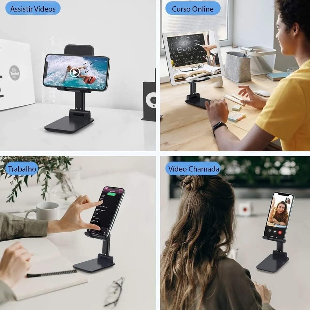 Suporte Para Celular Ergonômico dobrável Portátil Celular ou tablet Ajustável Mesa!