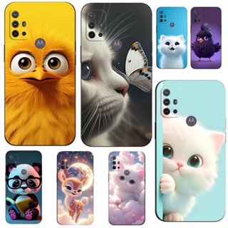 Para Moto Motorola G10 G20 G30 Capa Traseira Da Caixa G 10 20 30 Do Telefone Protetora De Silicone Macia Preta Tpu Funny cute little Animais Gatos Veado