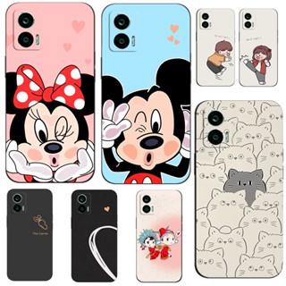 Casal Capinha Motorola Moto Edge 30 Neo 5G Edge30 Neo Personalizada Fofa Capa TPU Quadrada Silicon Celular Anime Mickey Mouse Minnie Para Feminina Masculina Branca Preta Rosa (3)