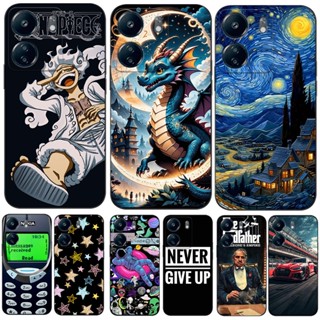 Para xiaomi Redmi 13C POCO C65 Capa Traseira Do Telefone Silicone Macio Protetor De Preto Tpu Leão-Lobo Carro Engraçado