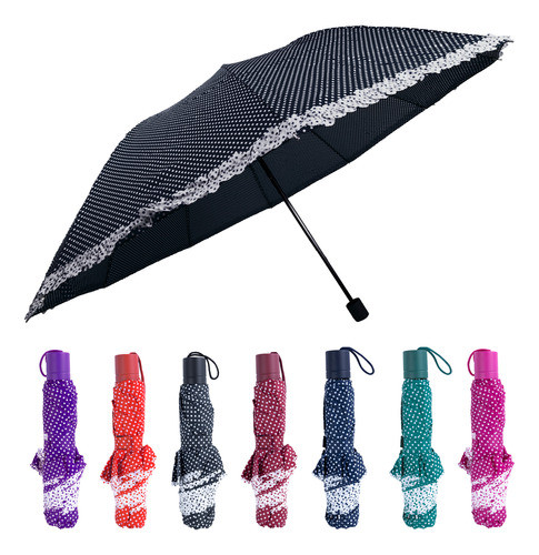 Sombrinha Bolinha Guarda-Chuva Grande Reforçado Cabe Na Bolsa