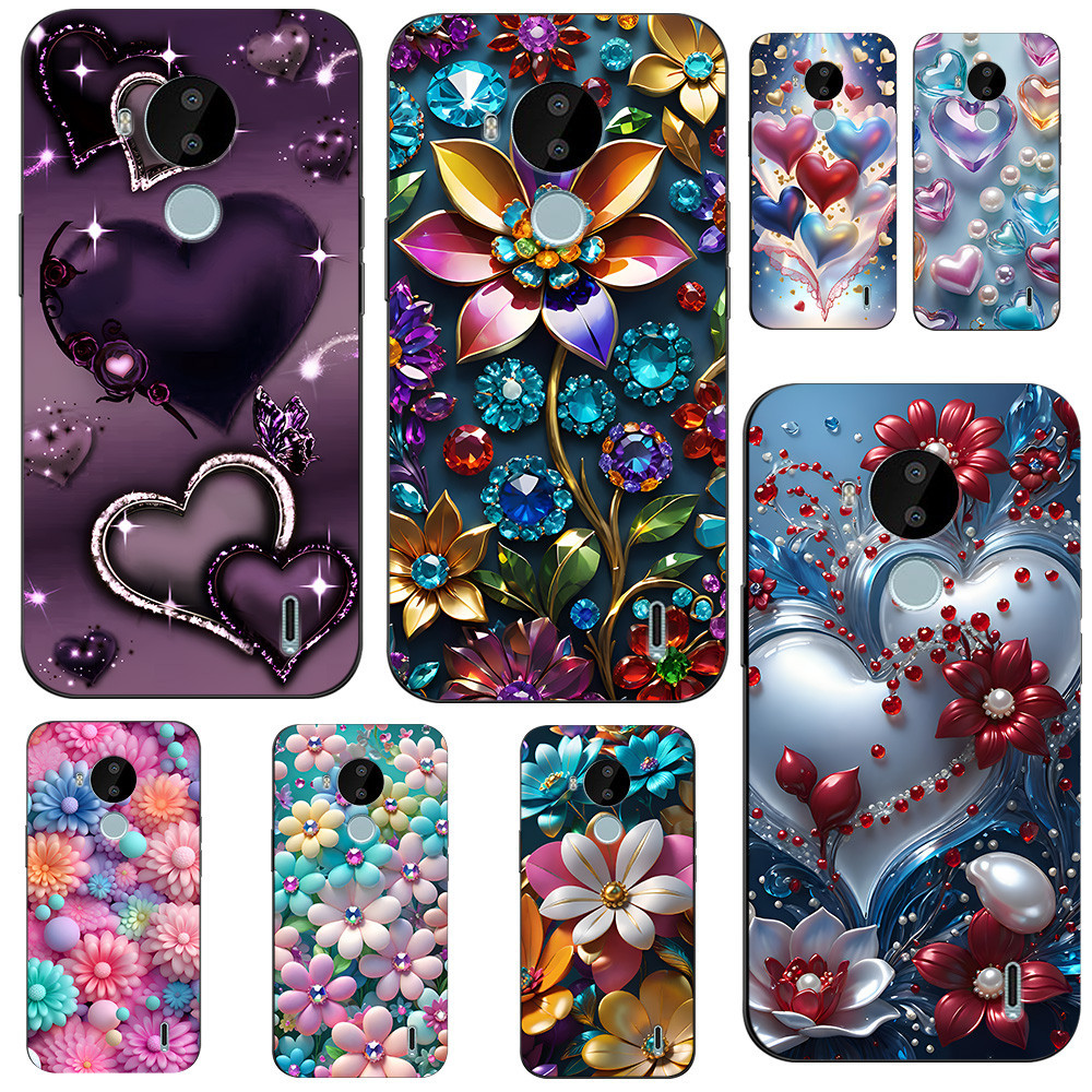 Estojo Para nokia c30 Telefone Capa Traseira Silicone Soft Silicon Black De Amor Menina Arco-Íris Cor-De-Rosa Púrpura em Oferta na Shopee