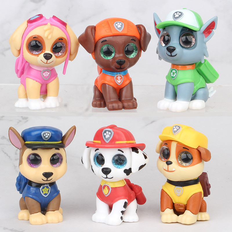 Cães Fofos 6 Unidades/Conjunto Marshall Zuma Escombros Skye Paw Patrol Figura Colecionável Modelo Brinquedos