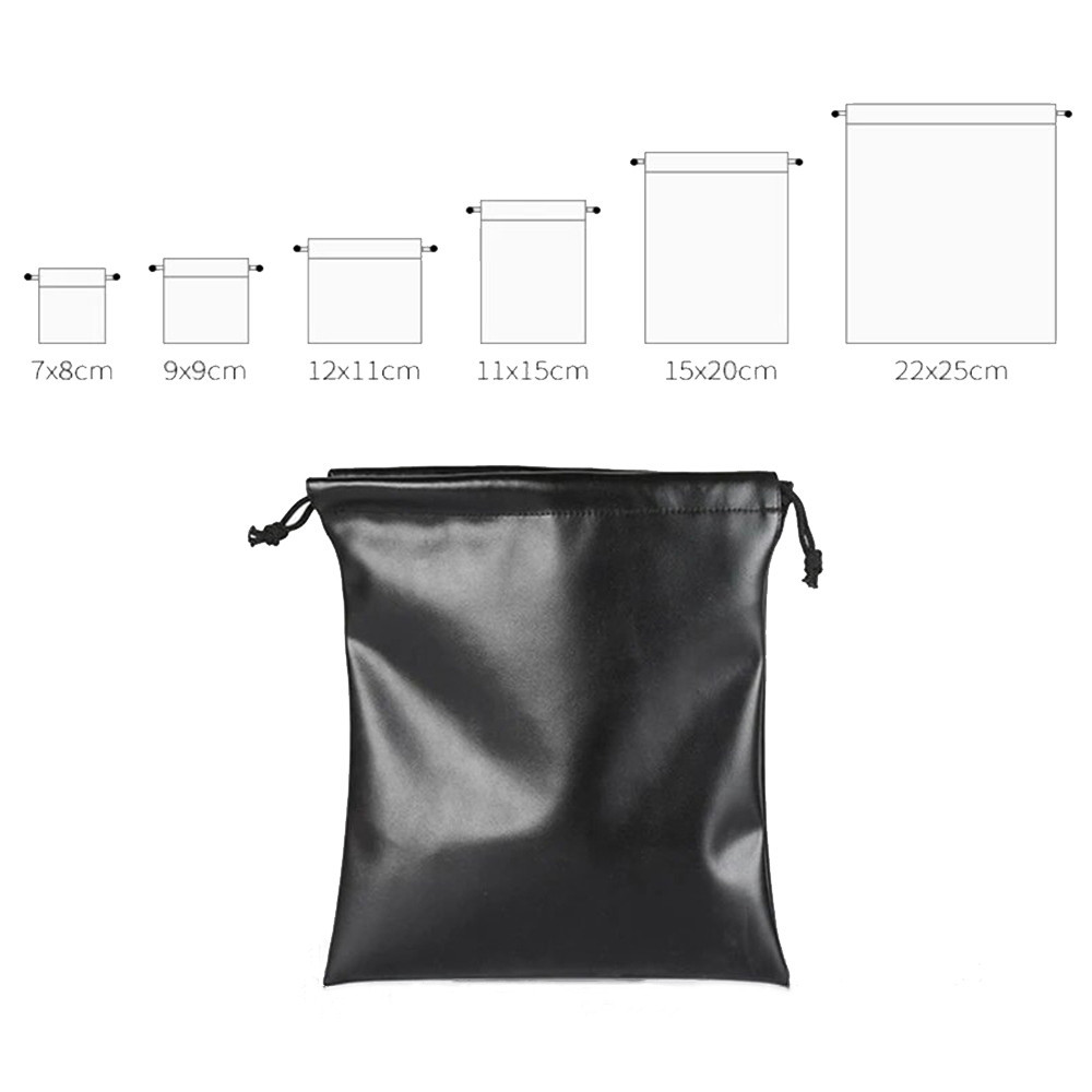Bolsa Multiuso Para Fone De Ouvido Em Couro PU Drawstring Bags Telefone/Data/Cable Shaver À Prova D'água