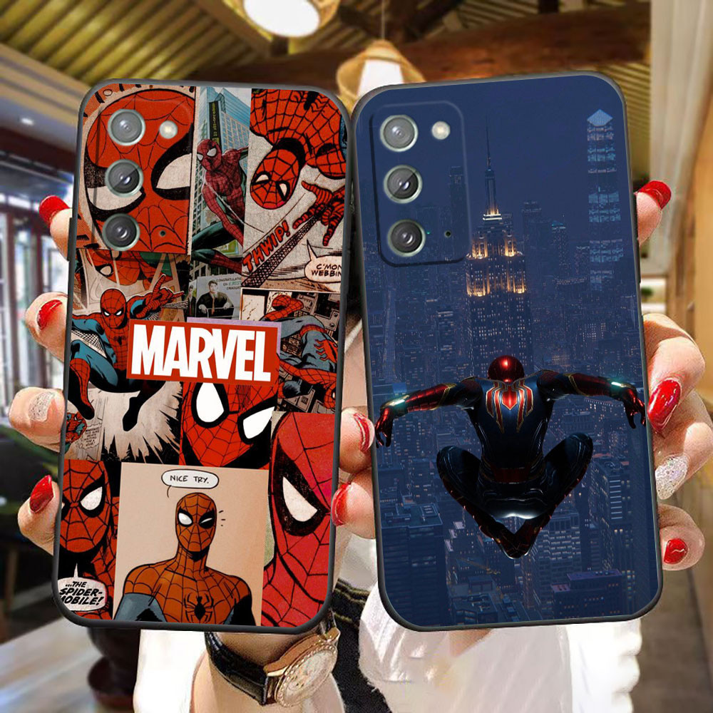 Capinha De Celular Super Herói Homem-Aranha Marvel Para Samsung Galaxy A03 A02 A01 M62 M54 M53 M51 M33 M32 M31 M30 M23 M20 M14 M10 F14 M02 F62 M21 A81 M60 Nota 20 10 Ultra Plus Pro Lite S 5G