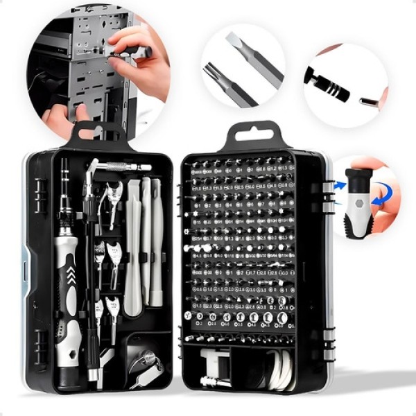 Kit Ferramenta 115 Chaves Precisão Conserto Celular Tablet Notebook