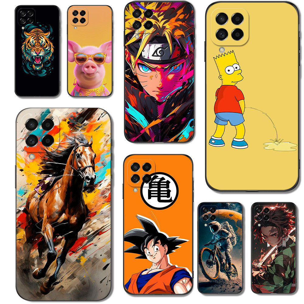 Capa Para Samsung Galaxy M53 5G SM-M536 Traseira De Telefone De Silicone Soft black tpu anime Mobile Coque