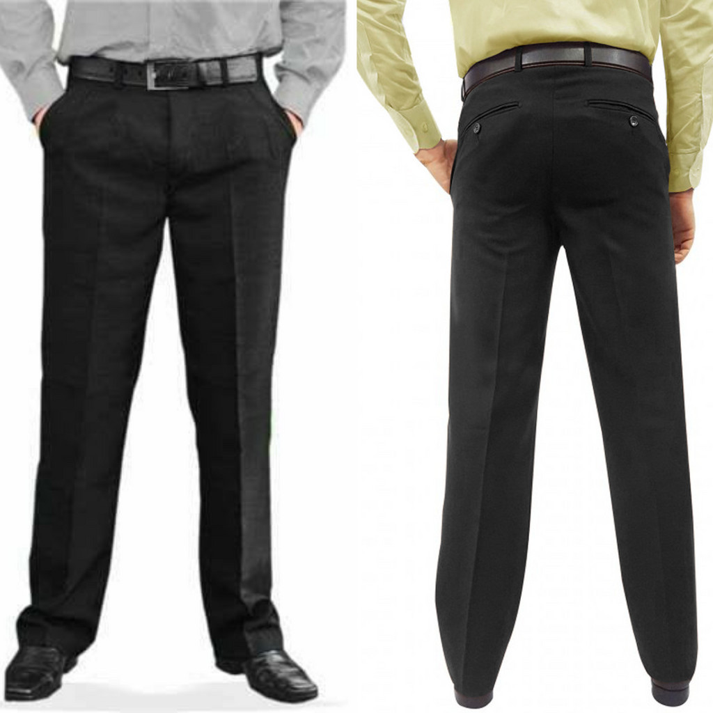 Calça Social Tradicional Masculina Tecido Oxford Com Pregas