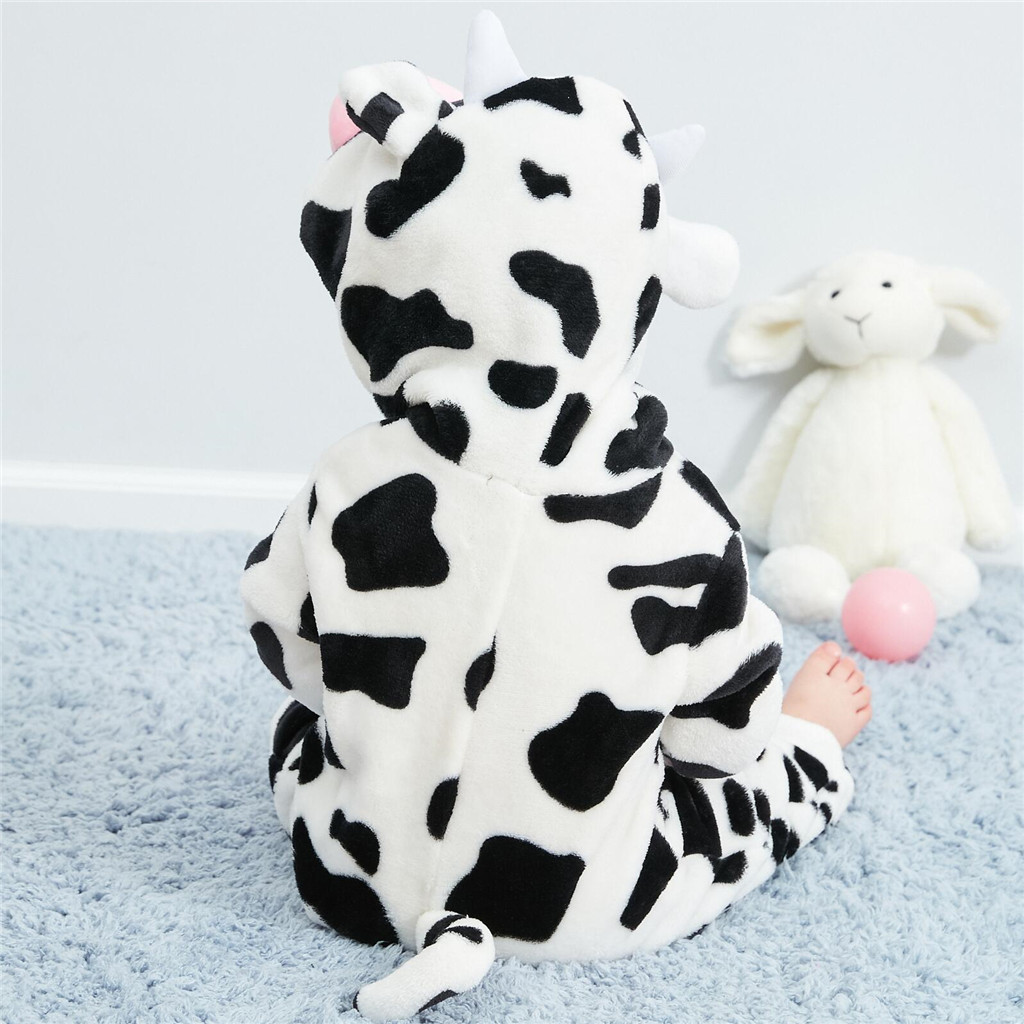 Baby Kigurumi Vaca Pontos De Tigre Cartoon Romper Infantil Kids Macacão Para Meninas Cosplay Fantasias De Pijamas — imagem 2 de 2