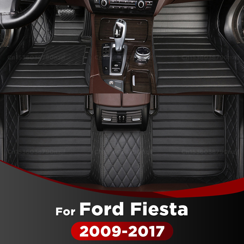 Para Ford Fiesta 2009-2017 16 15 14 13 12 11 10 Tapetes De Chão Do Carro Personalizados Almofadas De Pé Automóvel Capa D