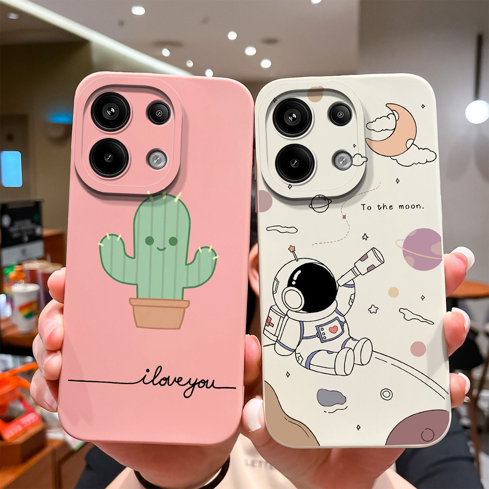Estojo Para Xiaomi Redmi Nota 13 4G Cacto De Simplicidade De Astronauta Fofo Antivegetativo De Silicone Nota13 4G Capa Bumper em Oferta na Shopee