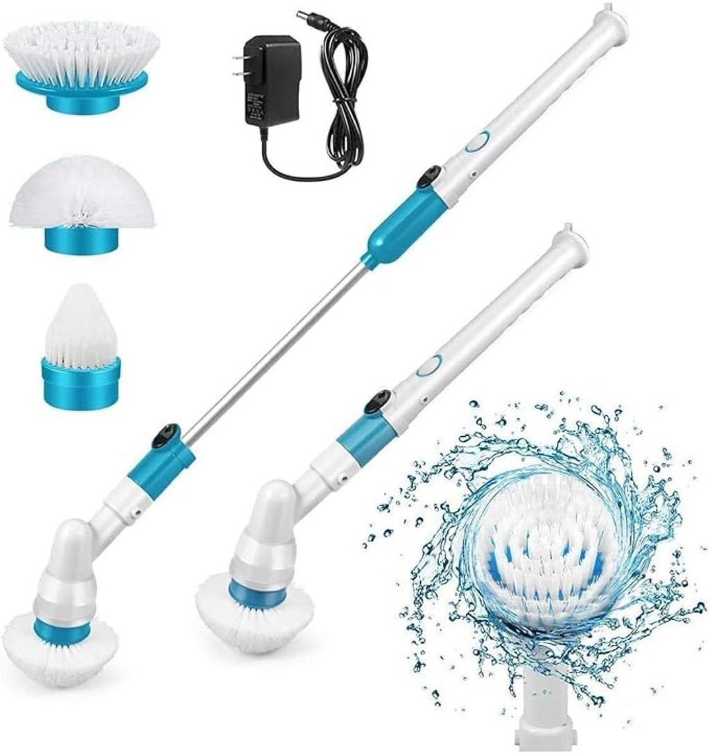 Esfregao Escova De Limpeza Vassoura Eletrica Recarregavel 300 RPM Cerdas Flexiveis