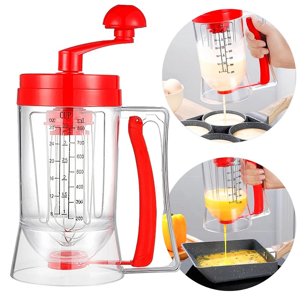 JS Misturador de Massa de Bolo Panqueca Waffle Cupcake com Dosador de até 800ML Manual