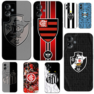 Capa De Silicone Macia Para Telefone Motorola MOTO G14 4G Tpu Football club Crachá Preto