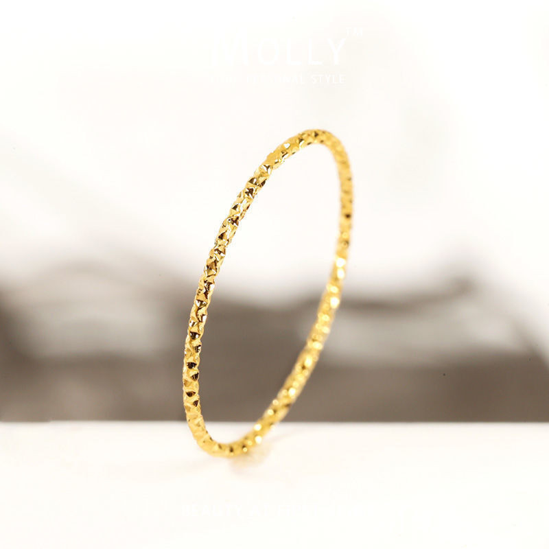 Anel Fino De Aço Inoxidável Brilhante Esculpido Para Mulheres Não Desbotado Com Banho De Ouro Hipoalergênico Tarnish Jóias De Moda Minimalista em Oferta na Shopee