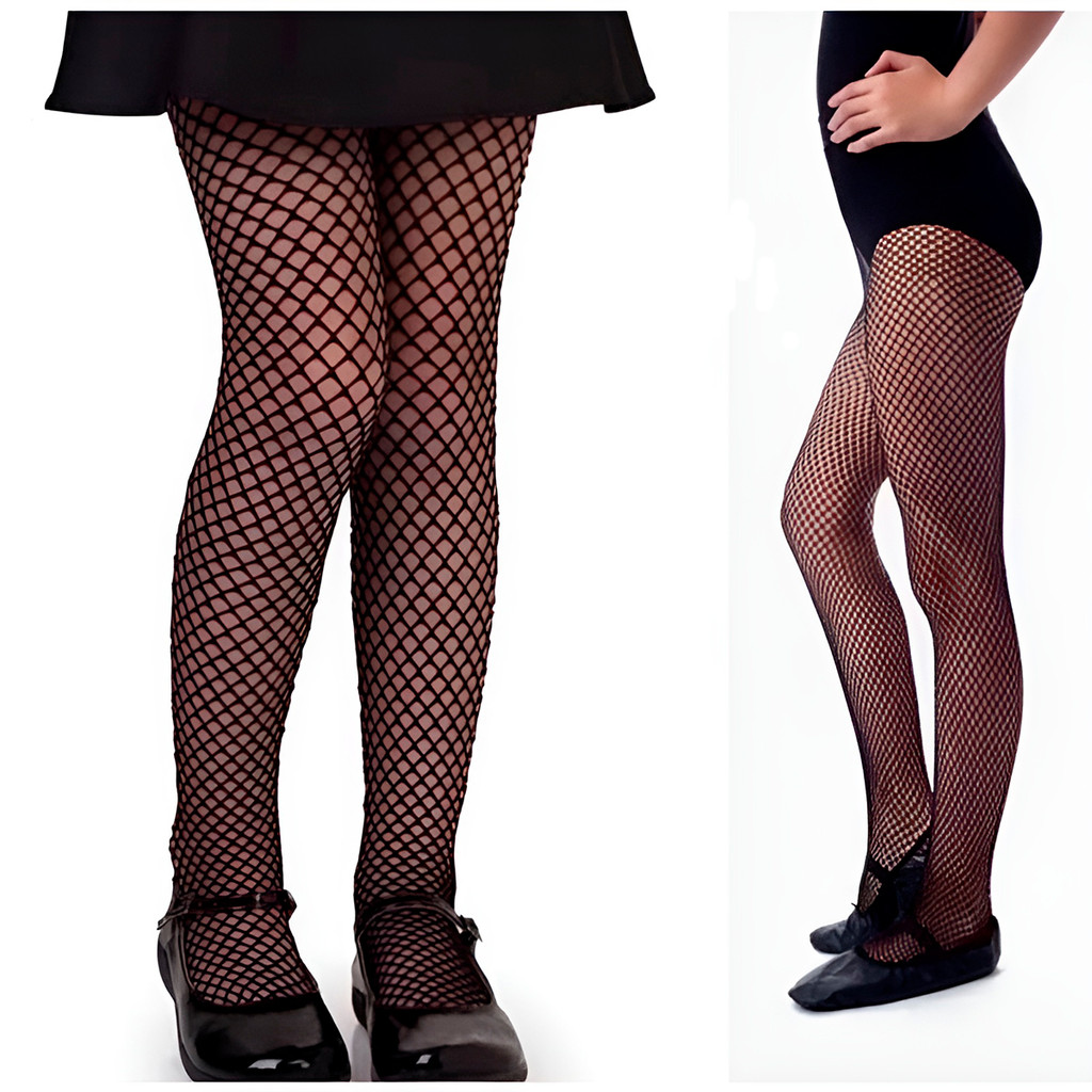 JS Meia Calça Arrastão Preta Clássica Feminina Roupa