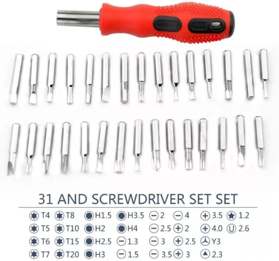 Kit Jogo de Chaves 31 Cabeças Precisão Fenda Torx Philips Conserto Celular Tablet Notebook Pronta Entrega