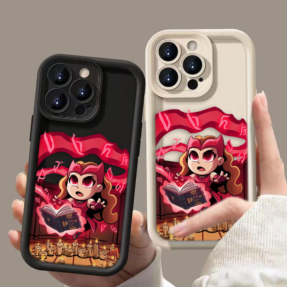 Desenho Animado Scarlet Witch Marvel Angel Eyes Step Capa De Silicone Líquido Para Telefone APPLE iPhone 15 13 12 14 11 SE2020 SE2022 X XS 8 7 6S 6 Pro Max Plus Mini