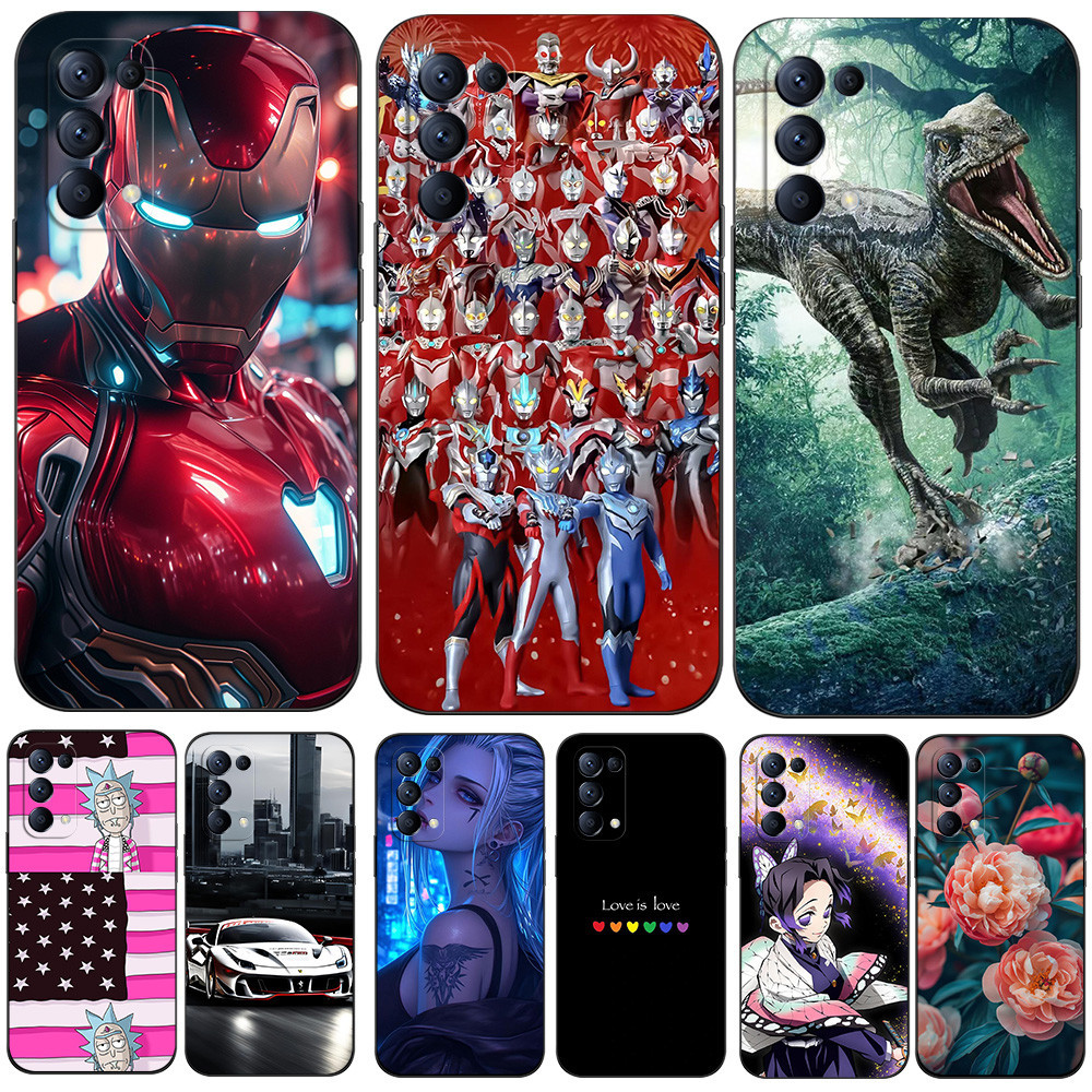 Capa Protetora Para OPPO RENO 6 PRO 5G snapdragon 870 Versão Telefone De Silicone Macio Preto Tpu Iron Man Dinossauro Ultraman