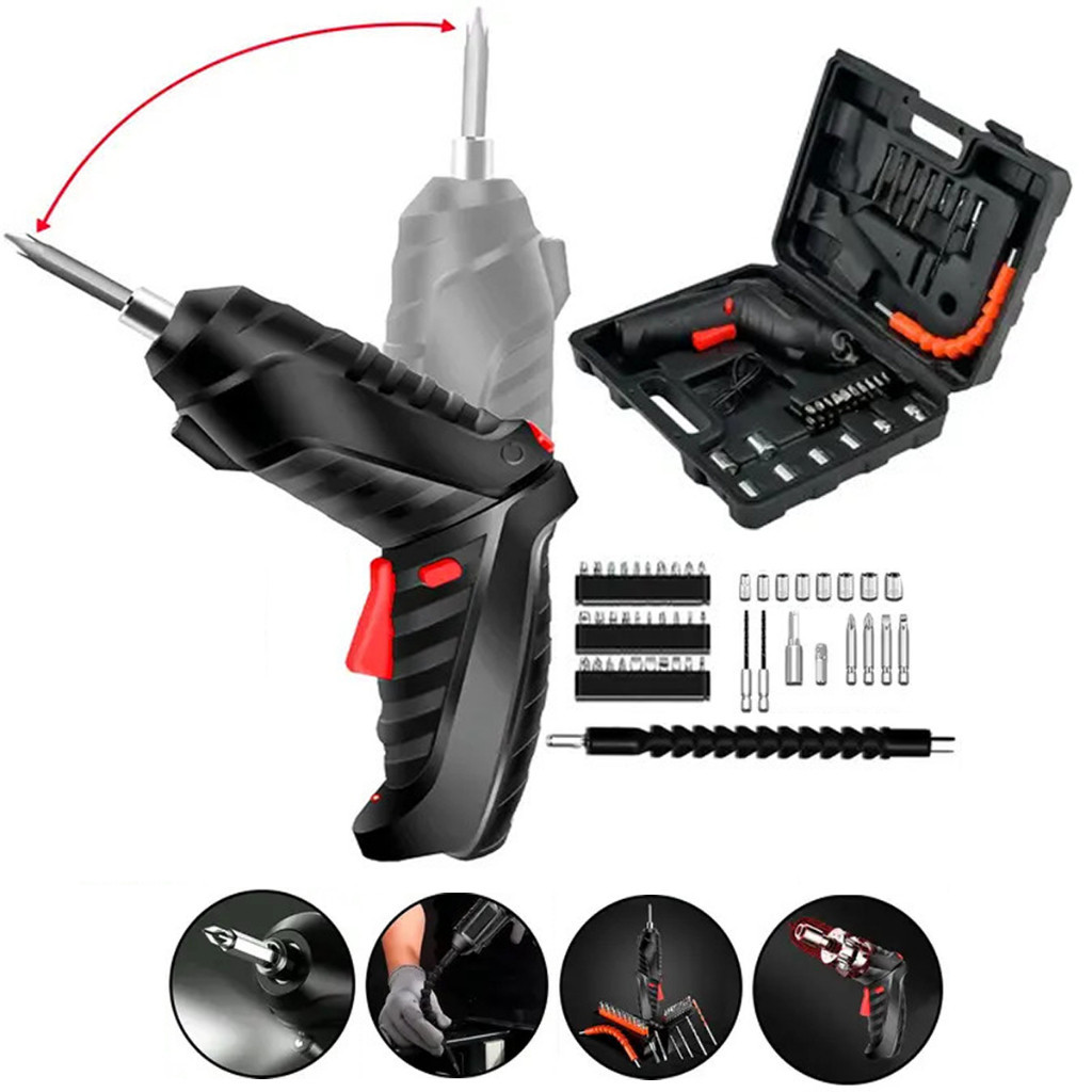 Parafusadeira/furadeira 48 Pçs Bateria Carregador Usb Oferta