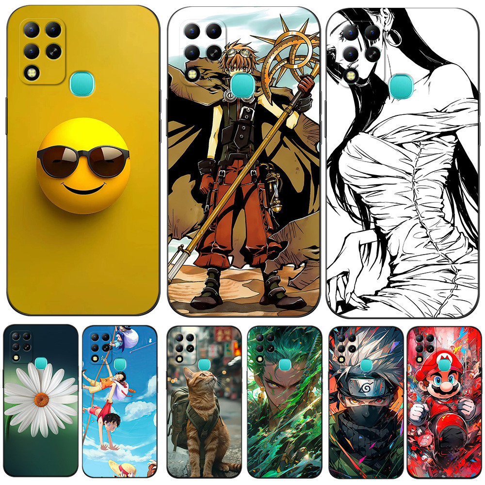 Estojo Para infinix HOT 11 G37 Silicon Phone Cover Preto tpu Moda Anime Azul em Oferta na Shopee