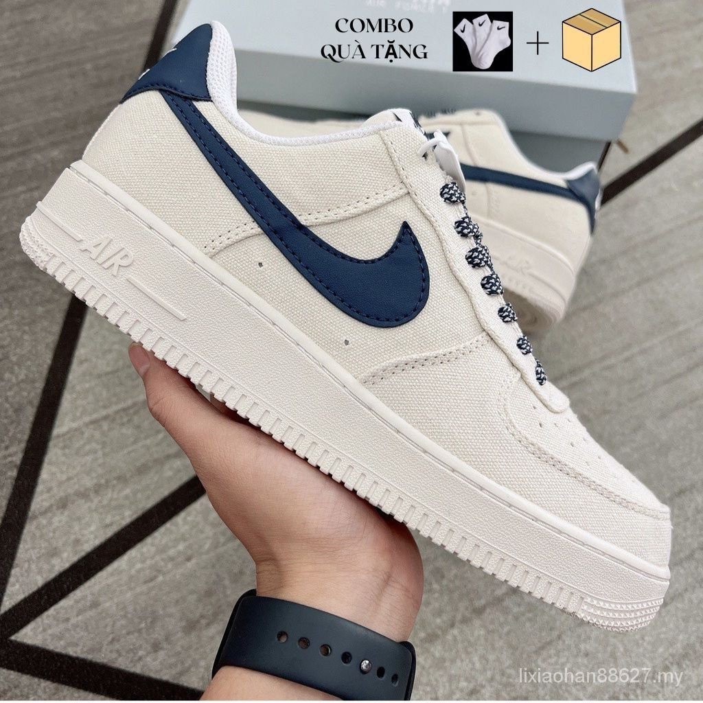 Nike Air Force 1 Tênis De Lona Da Marinha AF1 Para Trilhos De Carvão Homens Marca De Luxo Mulheres Superst