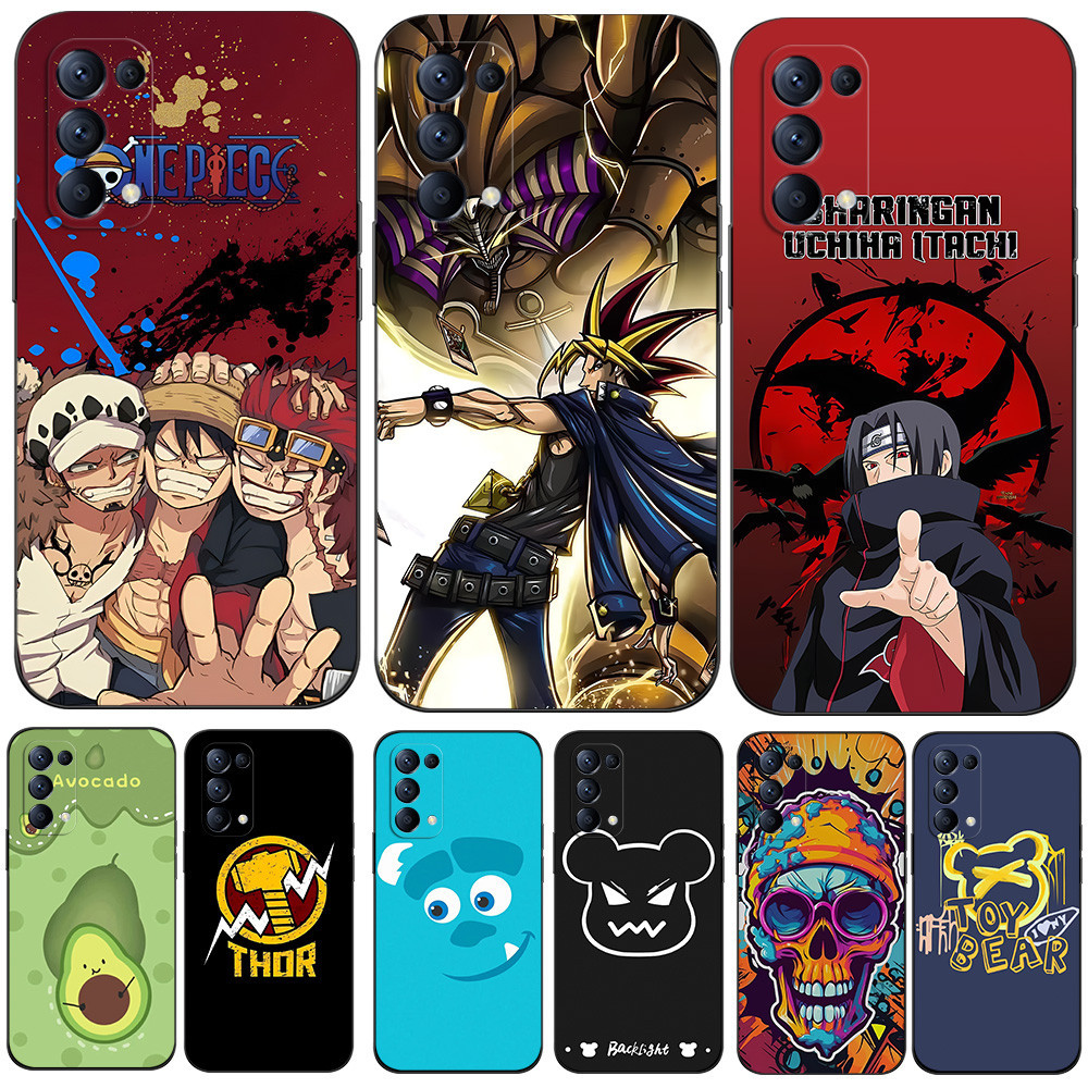 Capa Protetora Para OPPO RENO 6 PRO 5G snapdragon 870 Versão Telefone De Silicone Macio Preto Tpu Duel Monsters One Piece Naruto