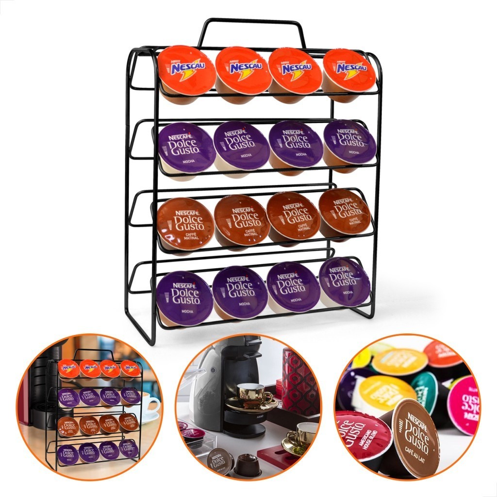 Suporte Porta Capsulas Cafeteira Dolce Gusto Genio Mini Me Picollo Três Corações Para 32 Capsulas