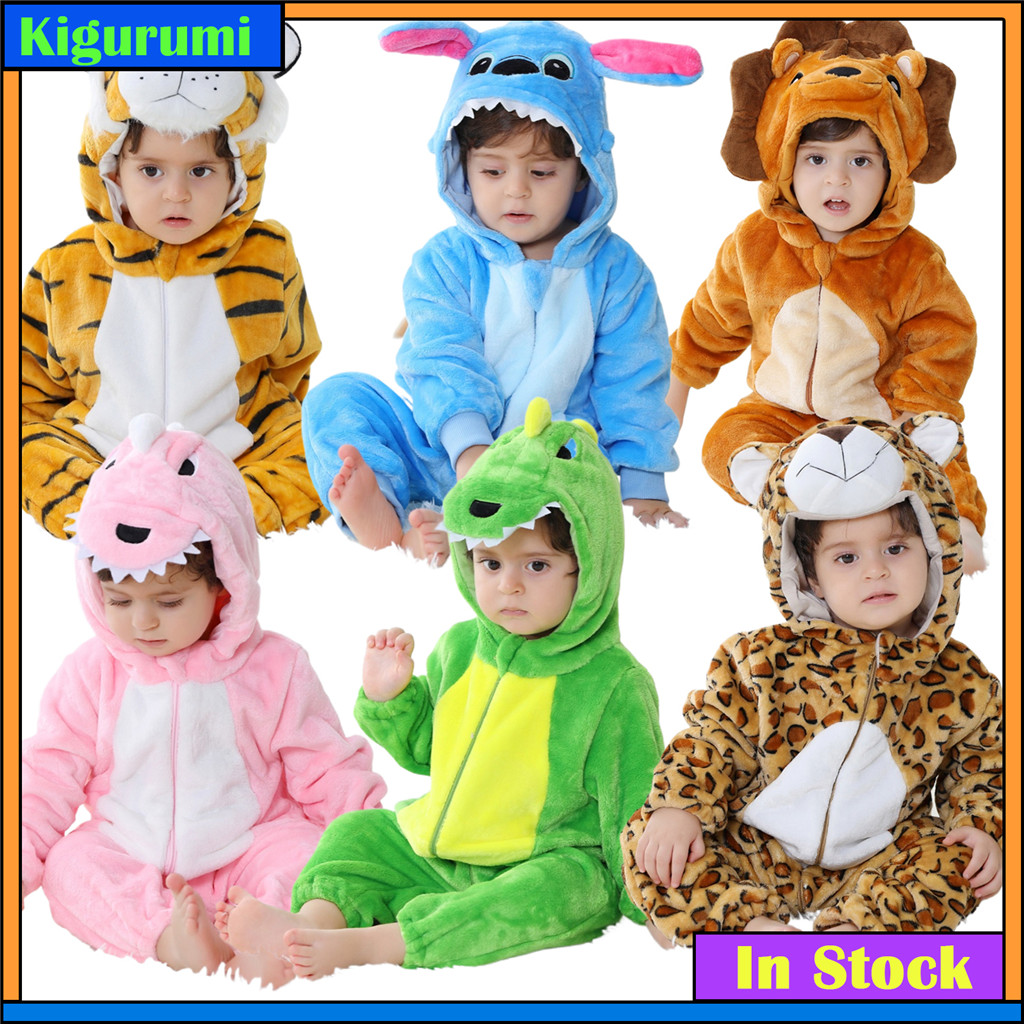 Bebê Kigurumi Dinossauro Ponto Pikachu Leão Dos Desenhos Animados Macacão Infantil Crianças Onesies Animal Meninas Menin
