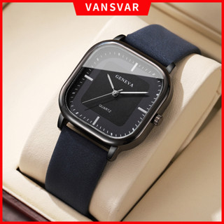 Moda Casual Masculina Pulseira De Couro Relógios Mostrador Quadrado Relógio De Pulso Minimalista Analógico Quartzo (Sem em Oferta na Shopee