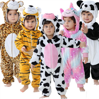 Bebê Recém-Nascido Pijamas Infantil Criança Manga Longa Macacão Kigurumi Bonito Unicórnio Vaca Panda Dos Desenhos Animad em Oferta na Shopee