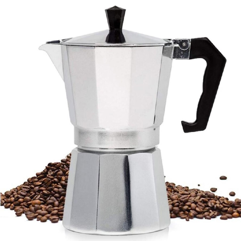 Cafeteira Manual MOKA Italiana de Alumínio Rápido E Prático Café Expresso 200ml Filtro Reutilizável
