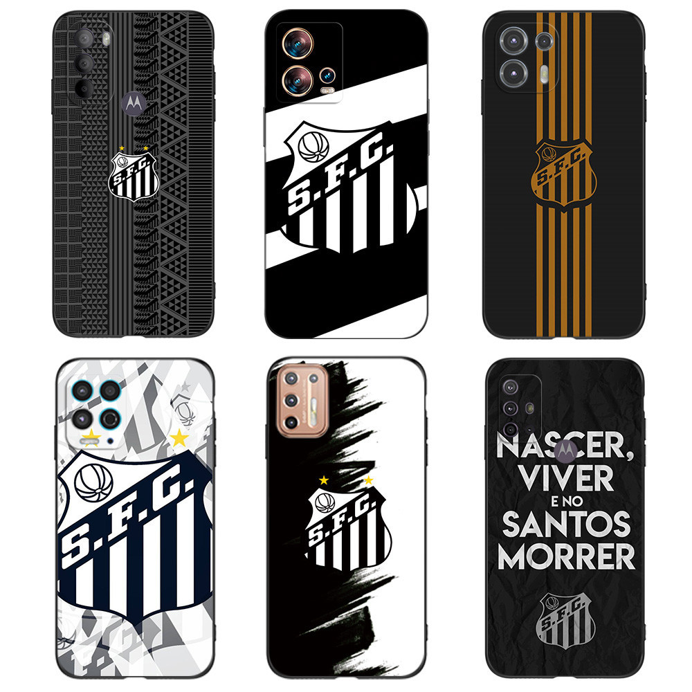 Estojo Para Motorola Moto Edge 40 neo 5G G04 4G G24 G34 G14 G54 G84 Capa Telefone Silicone Macio Santos FC Team Logotipo