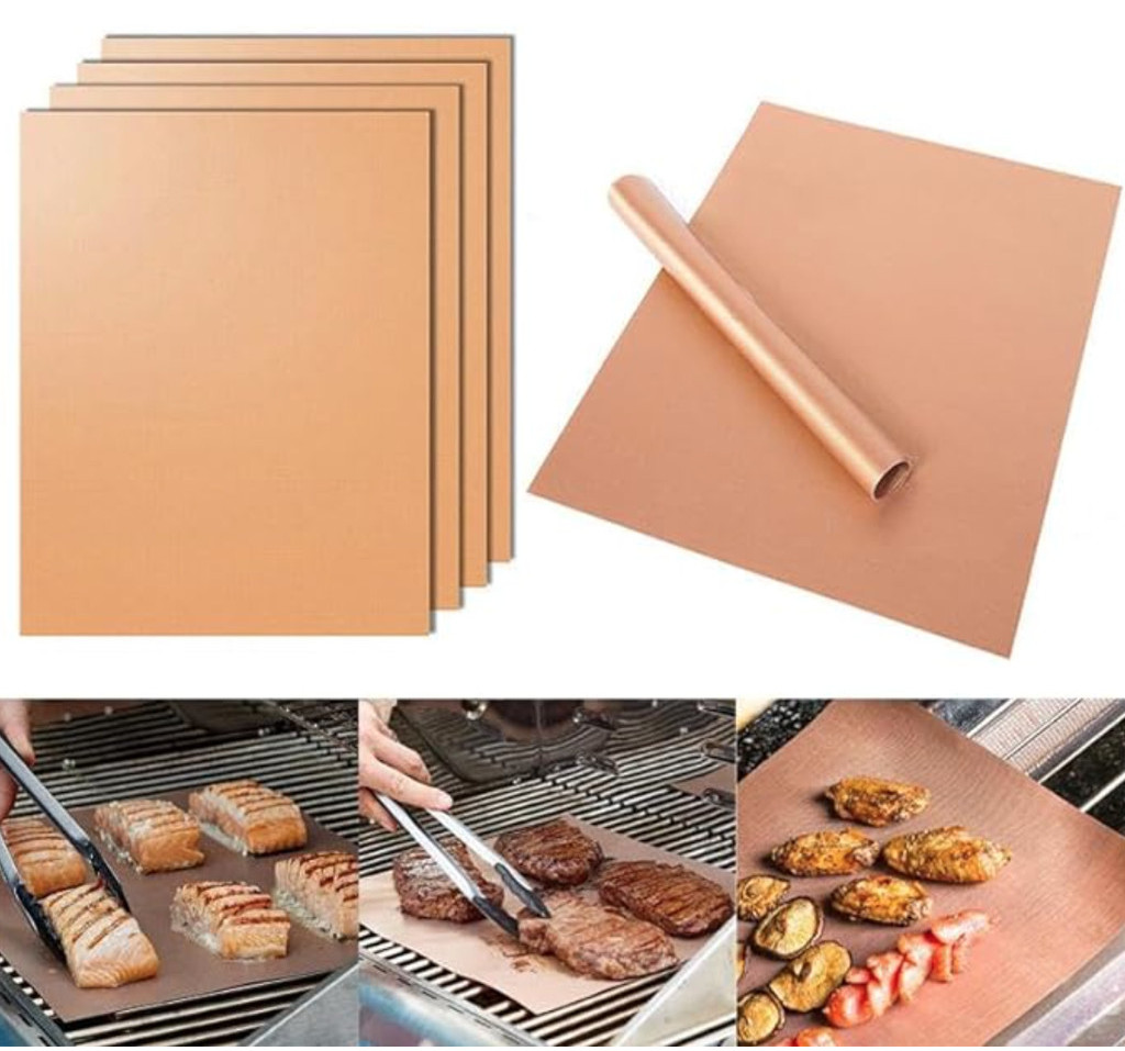 Tapete de Teflon Reutilizável para Churrasqueira BBQ Grill Mat 2 Unidades Manta Grill