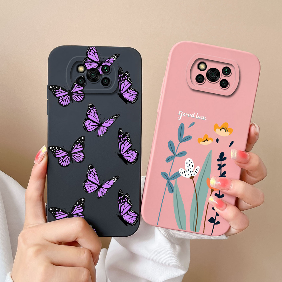 Capa Para Câmera De Proteção Da Xiaomi Poco X3 Pro GT NFC Caixa Square Shockproof Fashion Flower Traseira Macia XiaomiPocoX3 X3Pro X3 Bumper Shell em Oferta na Shopee