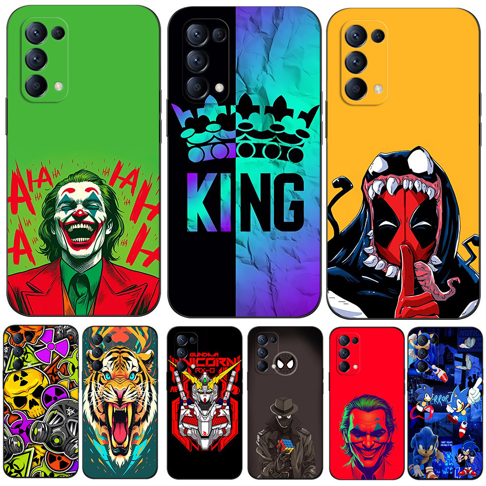 Capa Protetora Para OPPO RENO 6 PRO 5G snapdragon 870 Versão Telefone De Silicone Macio Preto Tpu Deadpool Crown Joker