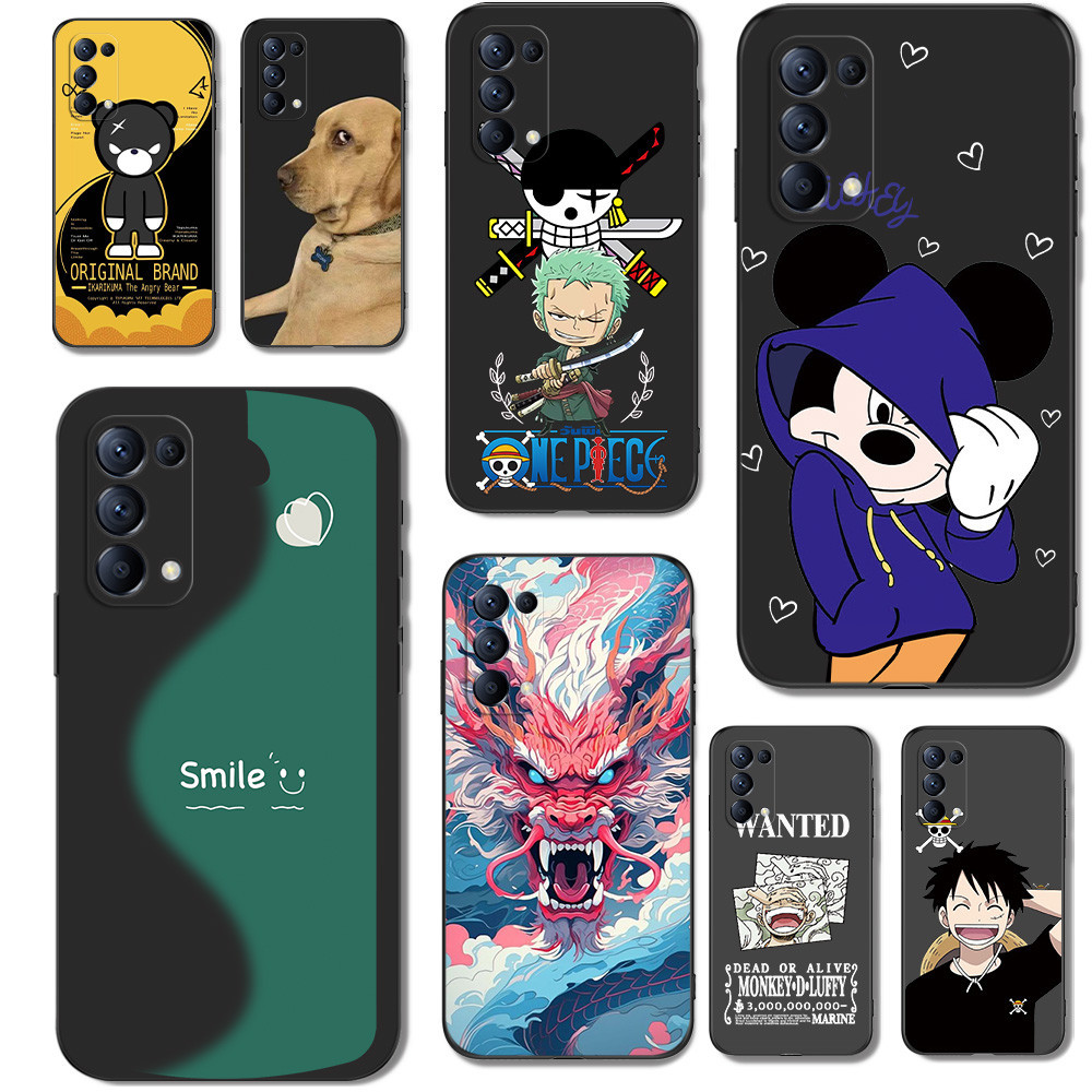 Estojo Para OPPO RENO 6 PRO 5G snapdragon 870 Versão De Proteção Do Telefone Traseiro Silicone Macio Preto Tpu Personagens De Desenho Animado anime Japonês Selecionados