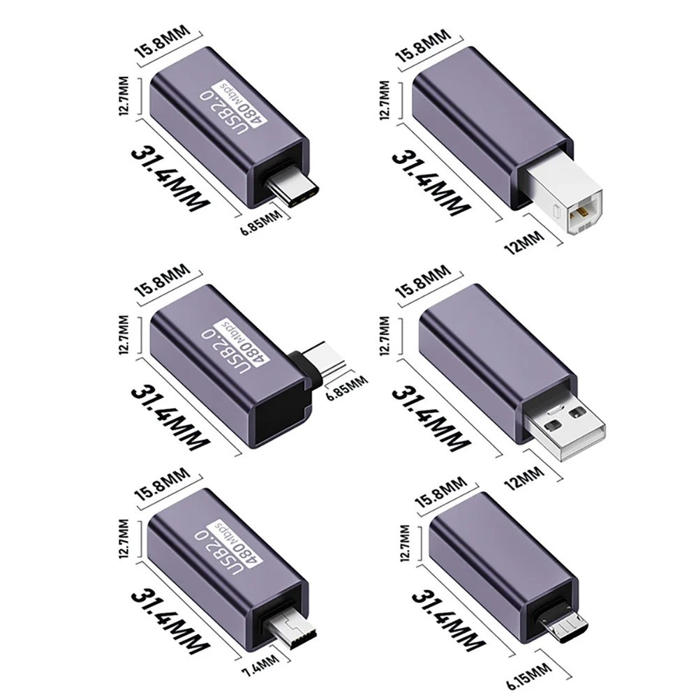 Para Impressora Teclado Eletrônico 480Mbps Tipo-C/Micro USB 2.0-B Converter Adaptador Conector Acessórios