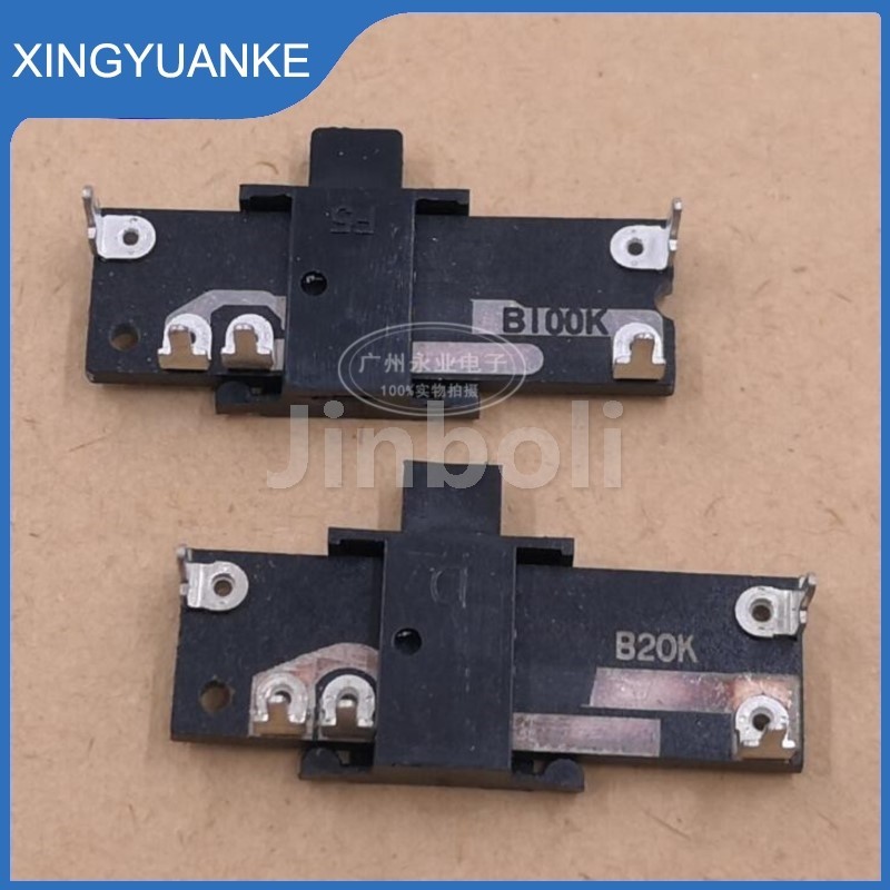 2 Pçs/Lote 30MM 3CM Potenciômetro Deslizante Reto Resistor B20K B100K Único Horizontal 5Pin Misturador Fader 20K 100K Oh