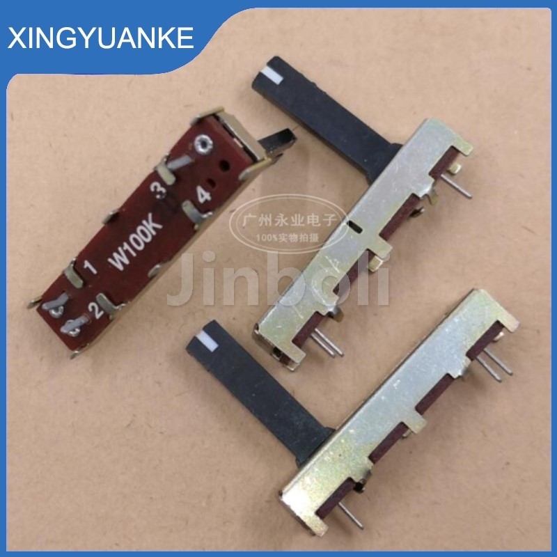 1 Pçs/Lote RA-2043F 35MM 3.5CM Potenciômetro Deslizante Reto Resistor W100K Único 3 Pinos Misturador Fader 100K Ohm Comp