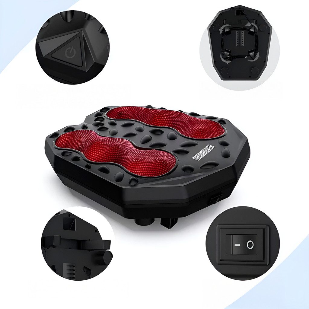 Massageador Costas Pés Portátil Sem Fio Shiatsu 110V 4 Modos