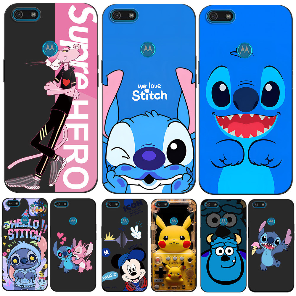 Para Motorola Moto E6 PLAY Capa Protetora De Telefone Silicone Macia De Preto Tpu De Desenho Animado Bonito ohana em Oferta na Shopee